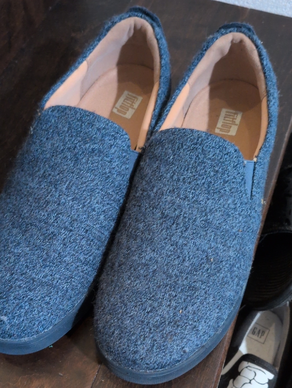 FitFlop Blue Tweed Slip-On Loafers